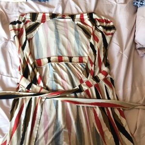Banana republic striped wrap dress
